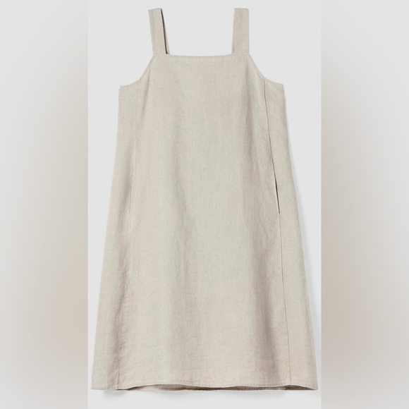 Eileen Fisher Organic Linen Square Neck Dress - Picture 6 of 7